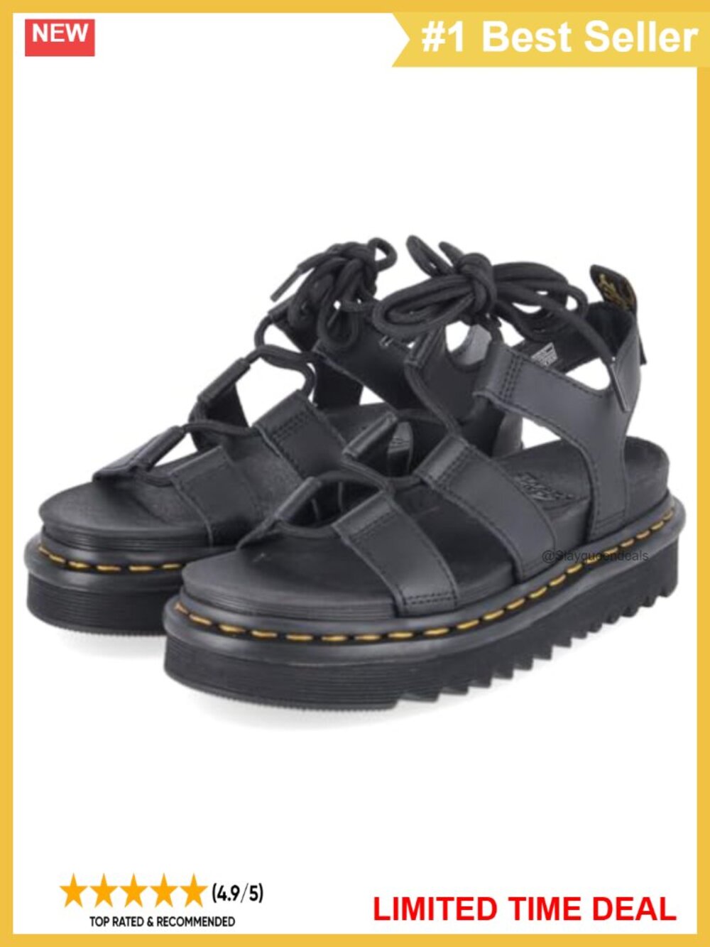 Platform Lace Up Sandals PU Coated Leather Casual Dressy